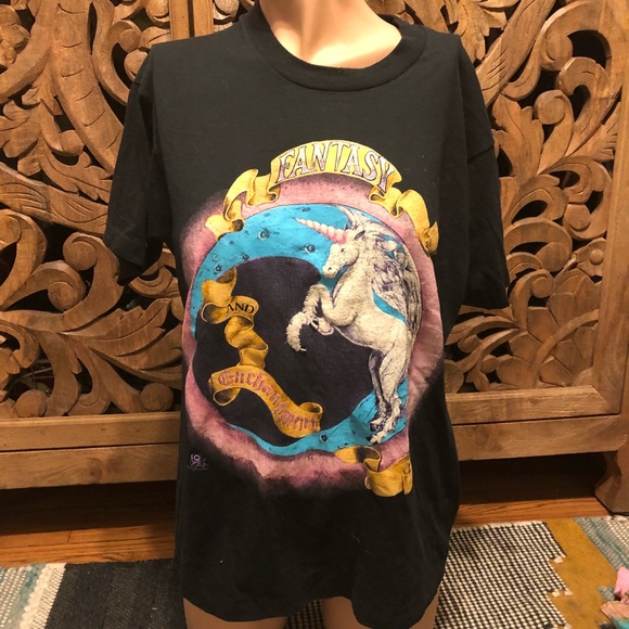 VINTAGE UNICORN T-shirt black size M
